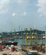 Port of Singapore, showing the marine industry