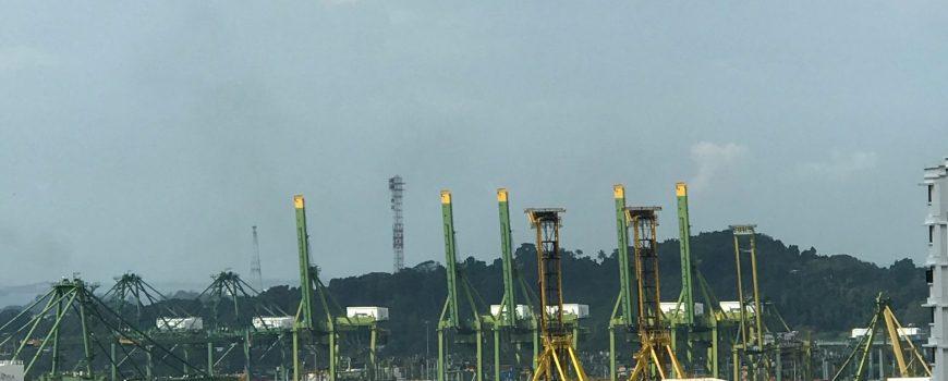 Port of Singapore, showing the marine industry
